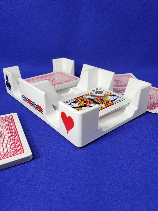 Busting with Pips Playing Card Tray - Sides Have a Heart, Club, Diamond, Spade Pattern (White)