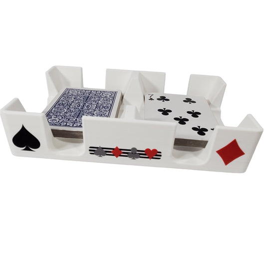 Busting with Pips Playing Card Tray - Sides Have a Heart, Club, Diamond, Spade Pattern (White)