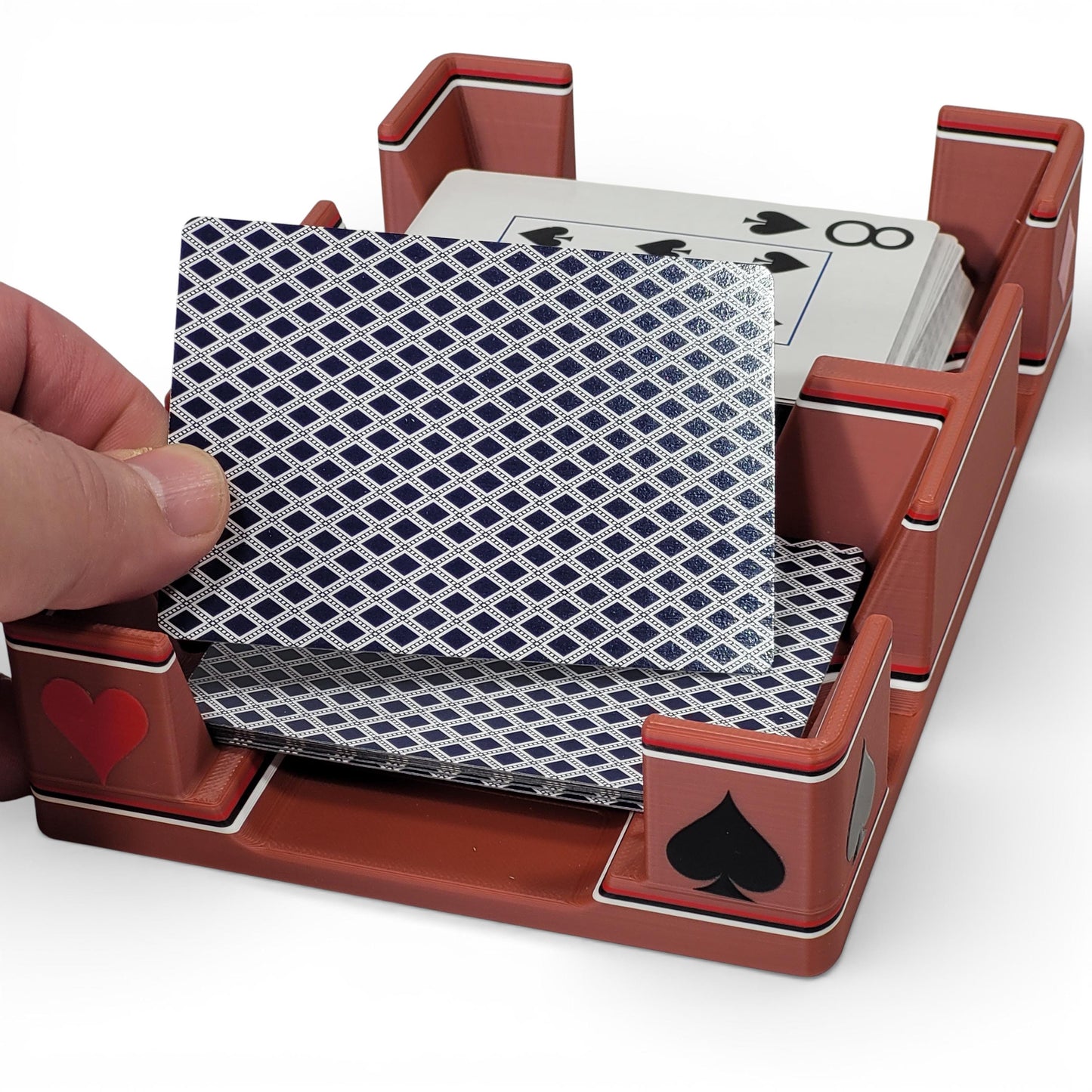 Suited Playing Card Tray: Ritzy Design, Draw & Discard Canasta and Other Card Games