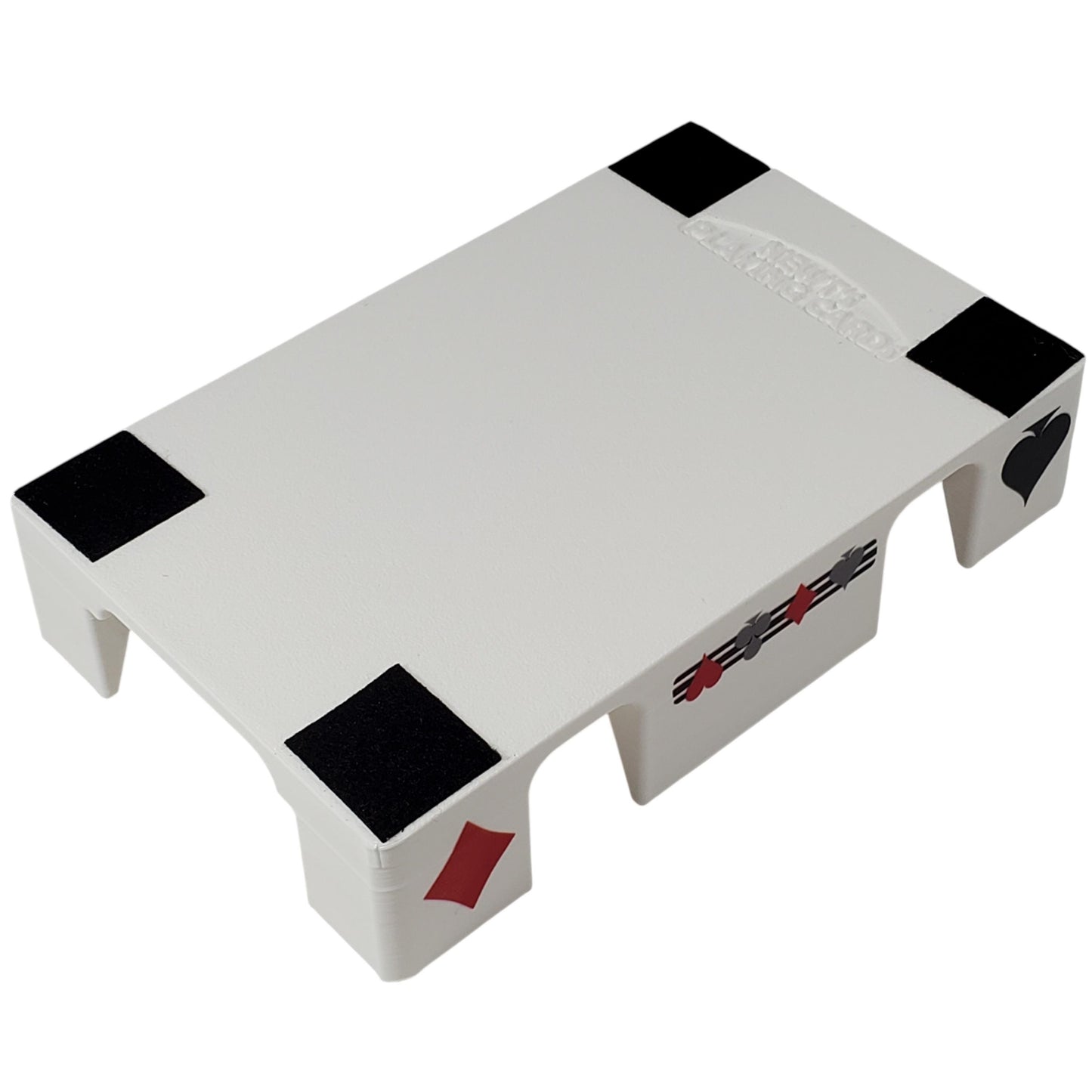 Busting with Pips Playing Card Tray - Sides Have a Heart, Club, Diamond, Spade Pattern (White)