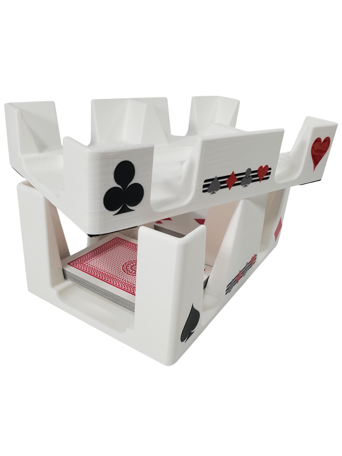 Busting with Pips Playing Card Tray - Sides Have a Heart, Club, Diamond, Spade Pattern (White)
