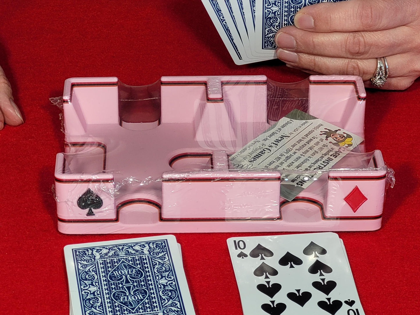 Suited Playing Card Tray: Ritzy Design, Draw & Discard Canasta and Other Card Games