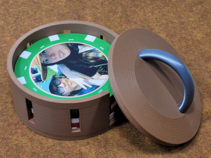 Custom Photo Poker Chip Coasters - Personalized Card Player Gift