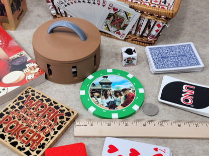 Custom Photo Poker Chip Coasters - Personalized Card Player Gift