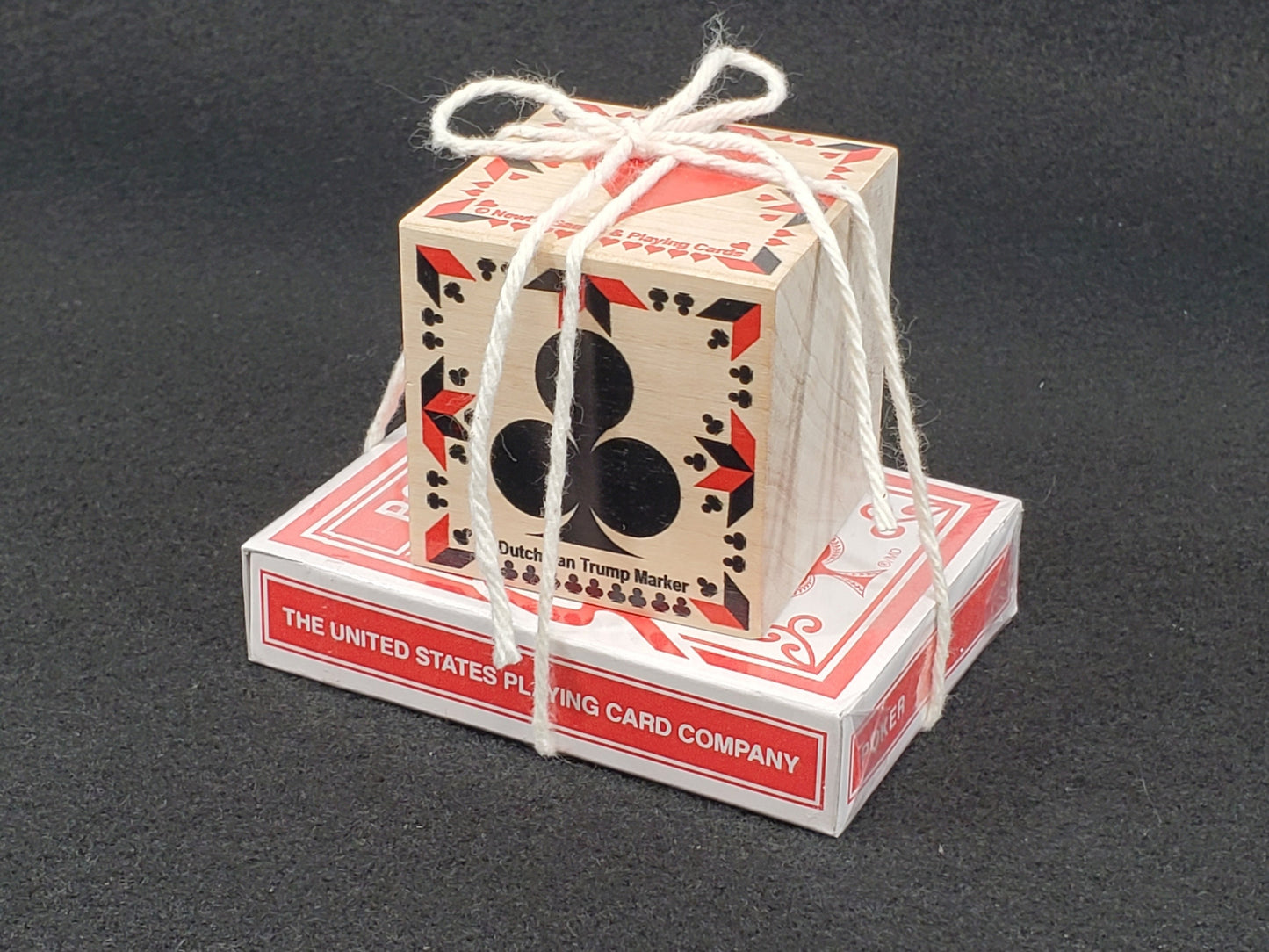 Customizable Trump Marker Set: Dutchman Design, Wooden Cube & Playing Cards