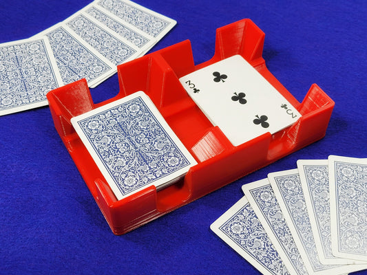 Red 2 Deck Playing Card Tray - Available in stationary, rotating or sliding