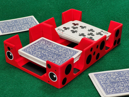 Ladybug Playing Card Tray: Plastic, 2 Deck, Made in USA