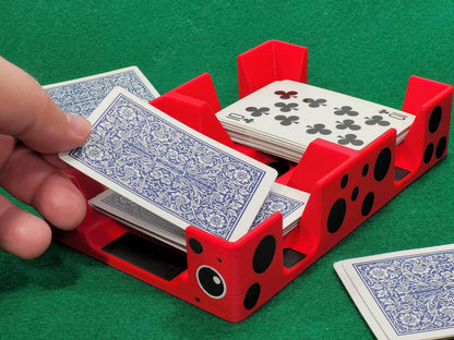 Ladybug Playing Card Tray: Plastic, 2 Deck, Made in USA