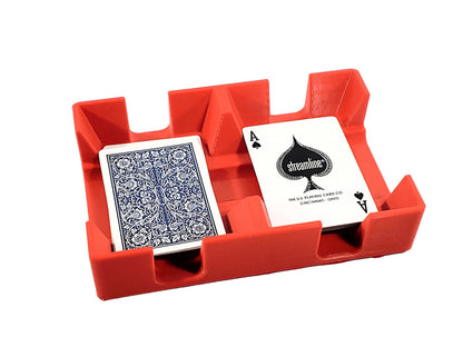 Red 2 Deck Playing Card Tray - Available in stationary, rotating or sliding