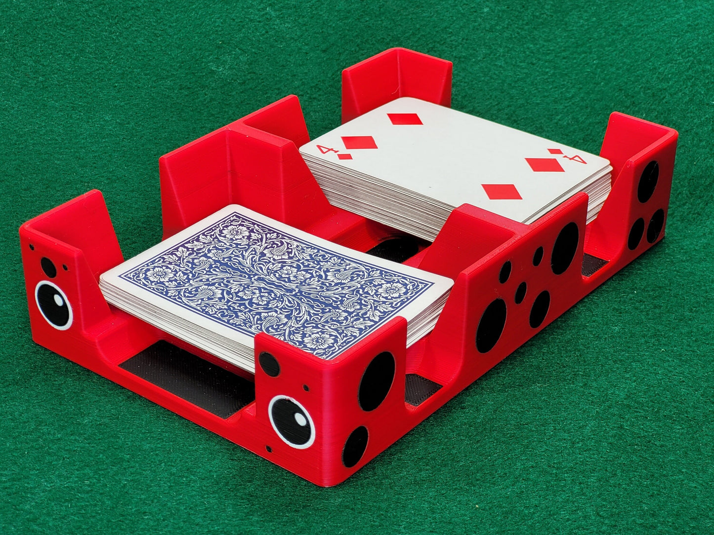 Ladybug Playing Card Tray: Plastic, 2 Deck, Made in USA