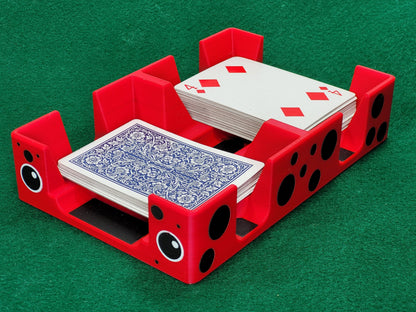 Ladybug Playing Card Tray: Plastic, 2 Deck, Made in USA