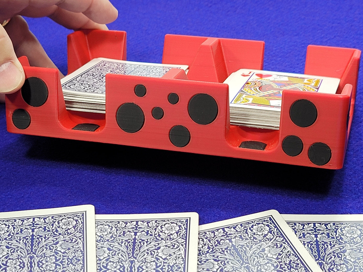 Ladybug Playing Card Tray: Plastic, 2 Deck, Made in USA