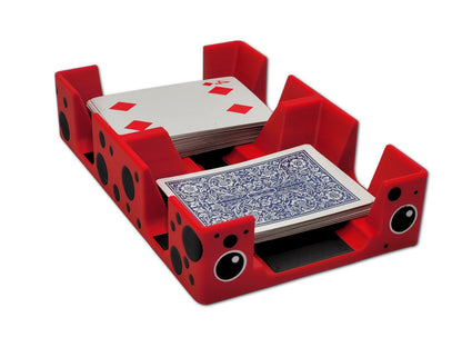 Ladybug Playing Card Tray: Plastic, 2 Deck, Made in USA