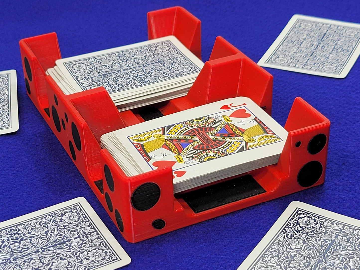 Ladybug Playing Card Tray: Plastic, 2 Deck, Made in USA