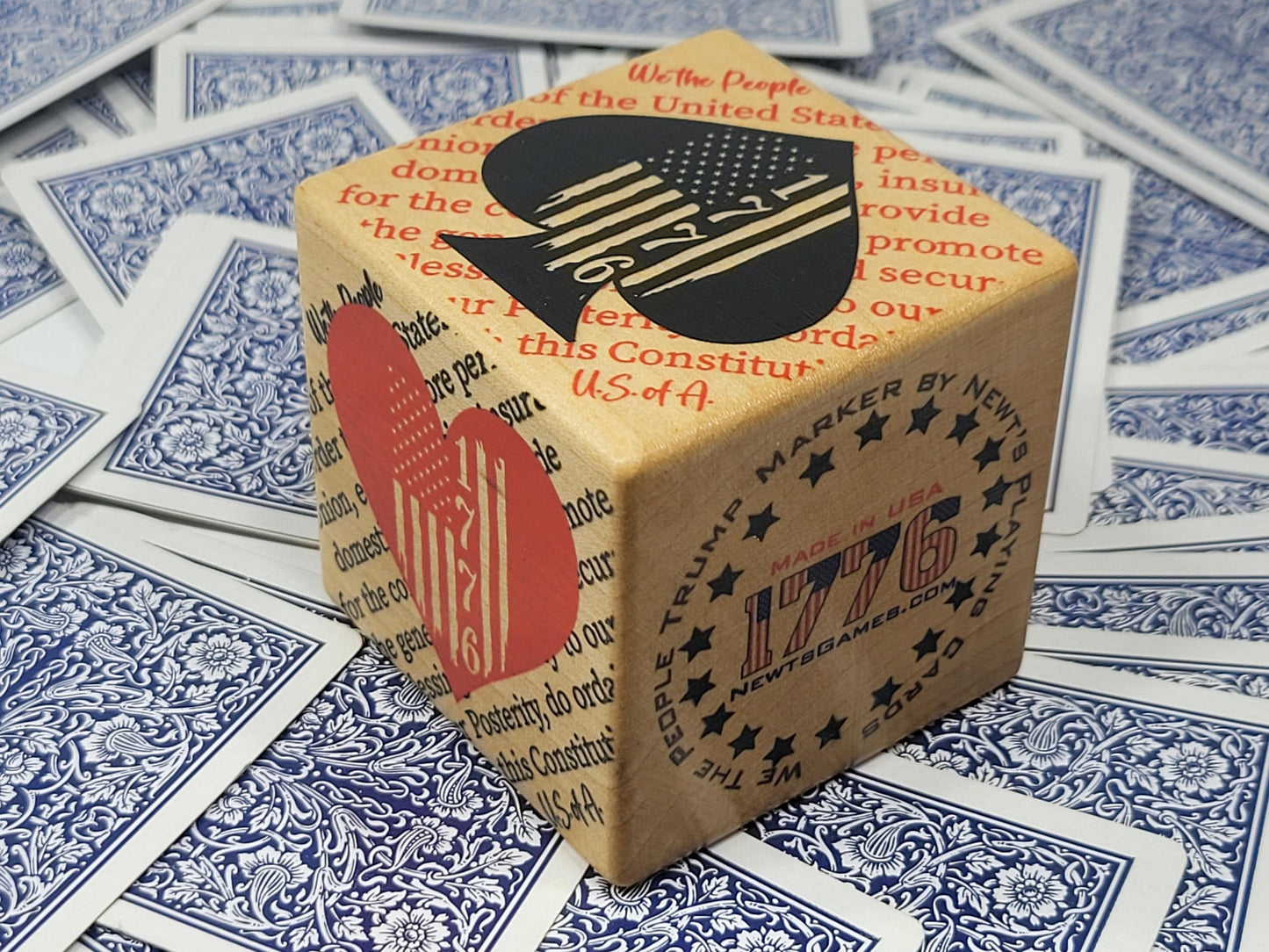 Patriotic Suited Card Game Marker: We the People Desk Decor