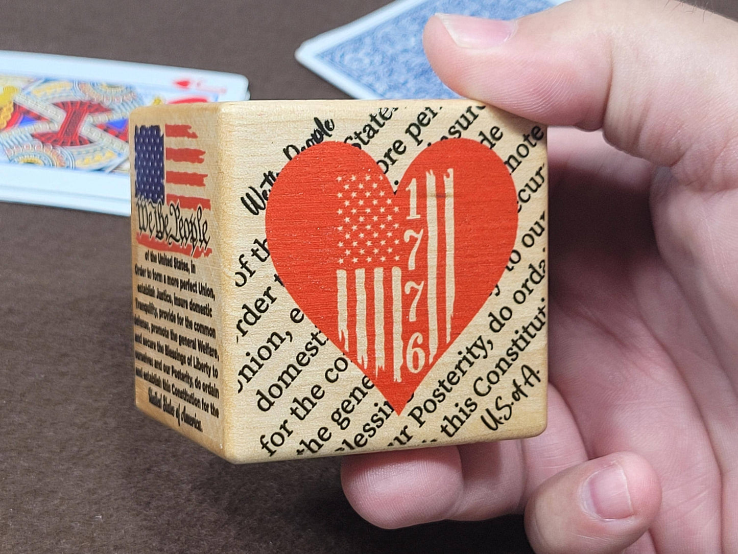 Patriotic Suited Card Game Marker: We the People Desk Decor