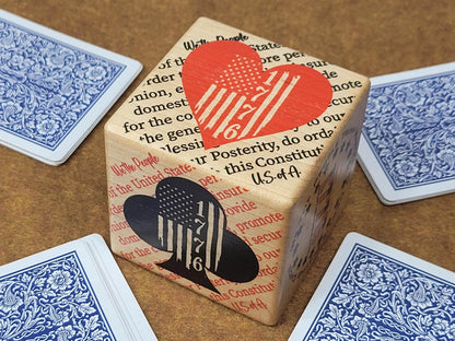 Patriotic Suited Card Game Marker: We the People Desk Decor