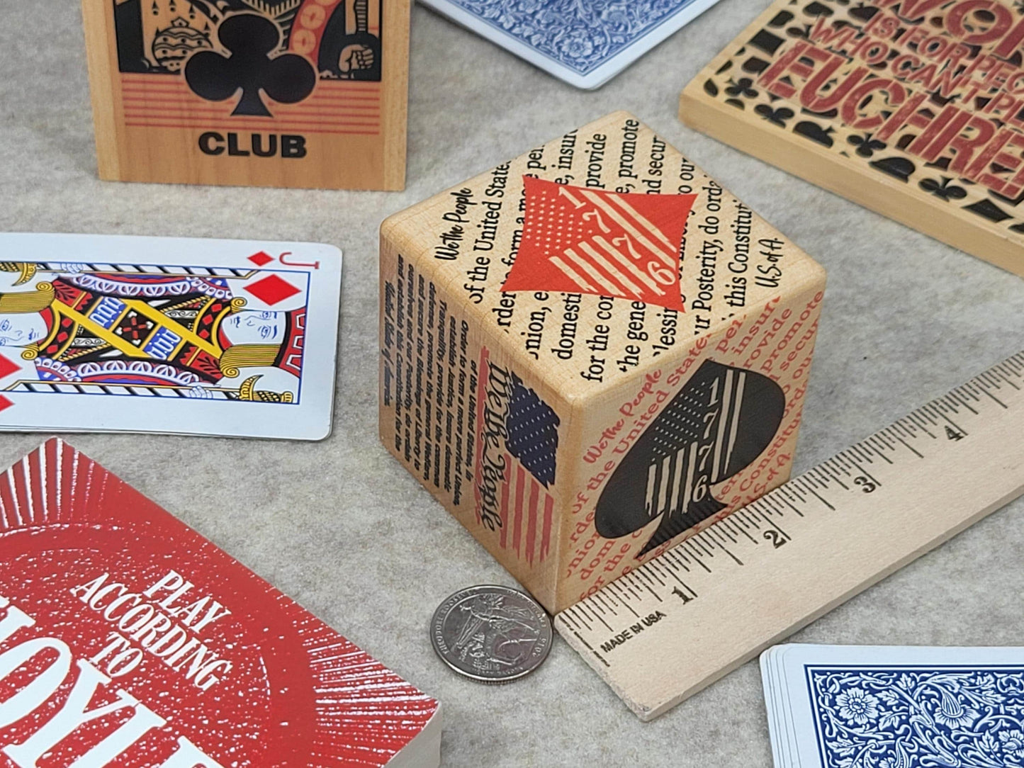 Patriotic Suited Card Game Marker: We the People Desk Decor