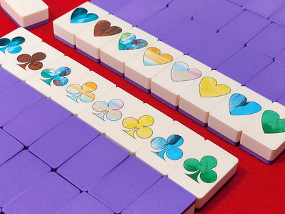 Seaside Escape Mahjong Tile Game: Hearts & Clubs, Made in USA