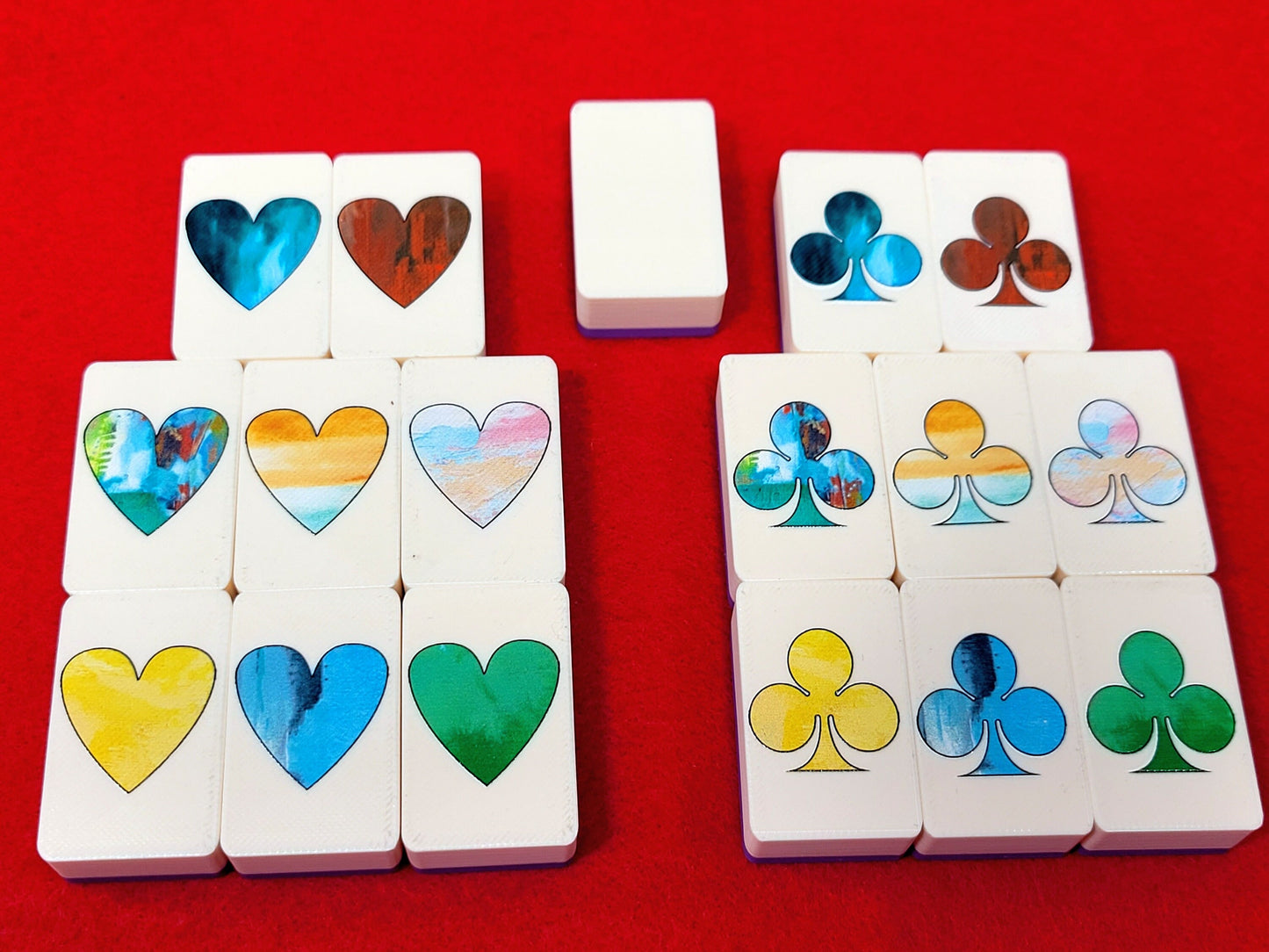 Seaside Escape Mahjong Tile Game: Hearts & Clubs, Made in USA
