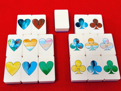 Seaside Escape Mahjong Tile Game: Hearts & Clubs, Made in USA