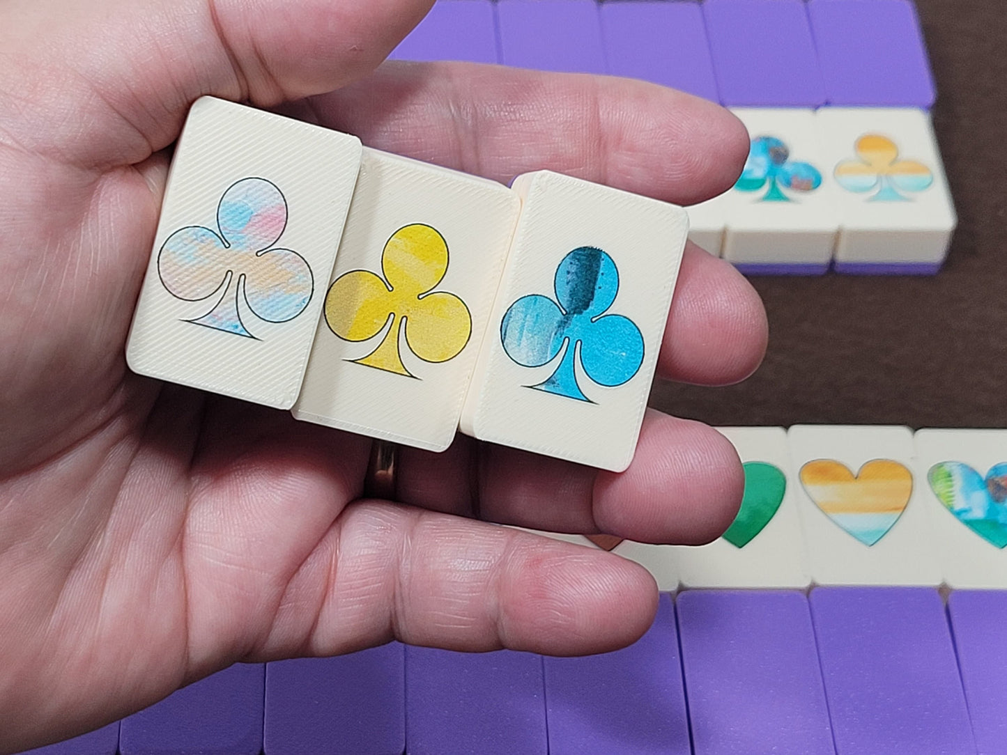 Seaside Escape Mahjong Tile Game: Hearts & Clubs, Made in USA