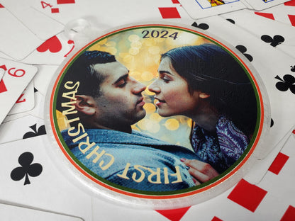 First Christmas Married Ornament: Personalized Mr. and Mrs. Playing Card Ornament