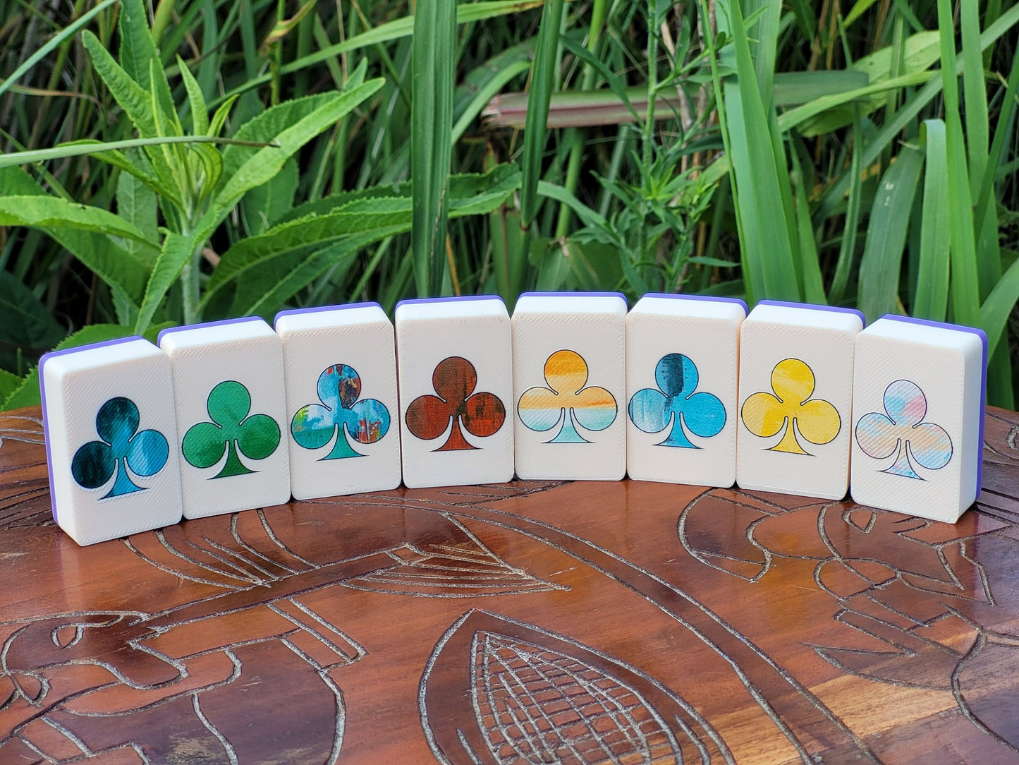 Seaside Escape Mahjong Tile Game: Hearts & Clubs, Made in USA