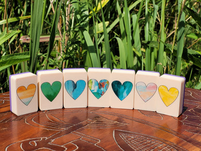 Seaside Escape Mahjong Tile Game: Hearts & Clubs, Made in USA