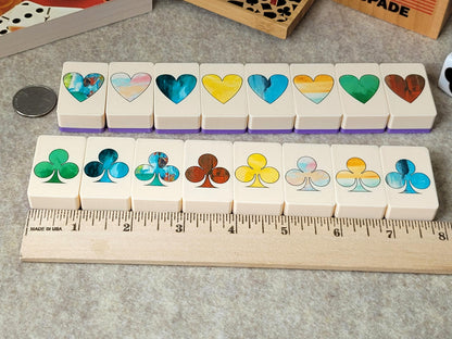 Seaside Escape Mahjong Tile Game: Hearts & Clubs, Made in USA