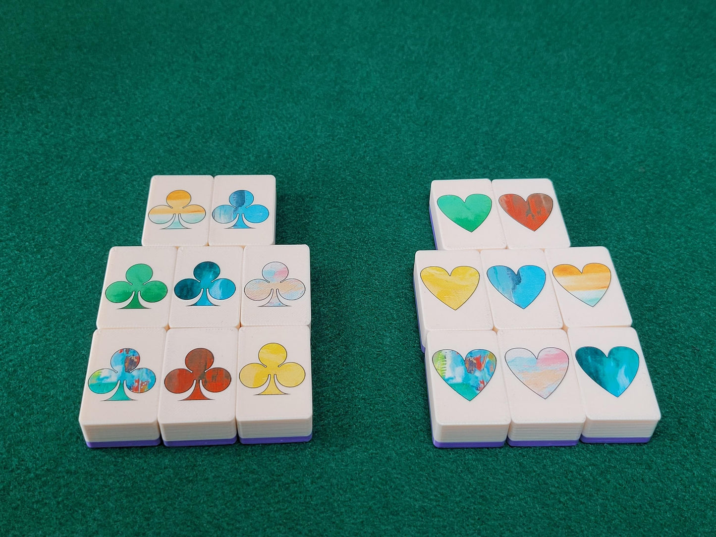 Seaside Escape Mahjong Tile Game: Hearts & Clubs, Made in USA