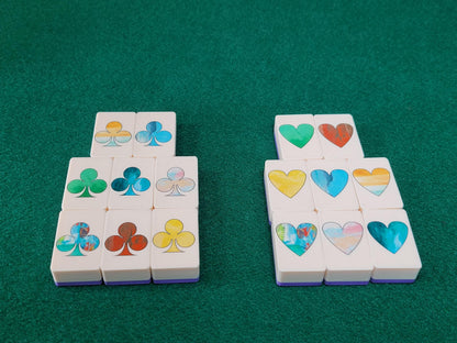 Seaside Escape Mahjong Tile Game: Hearts & Clubs, Made in USA