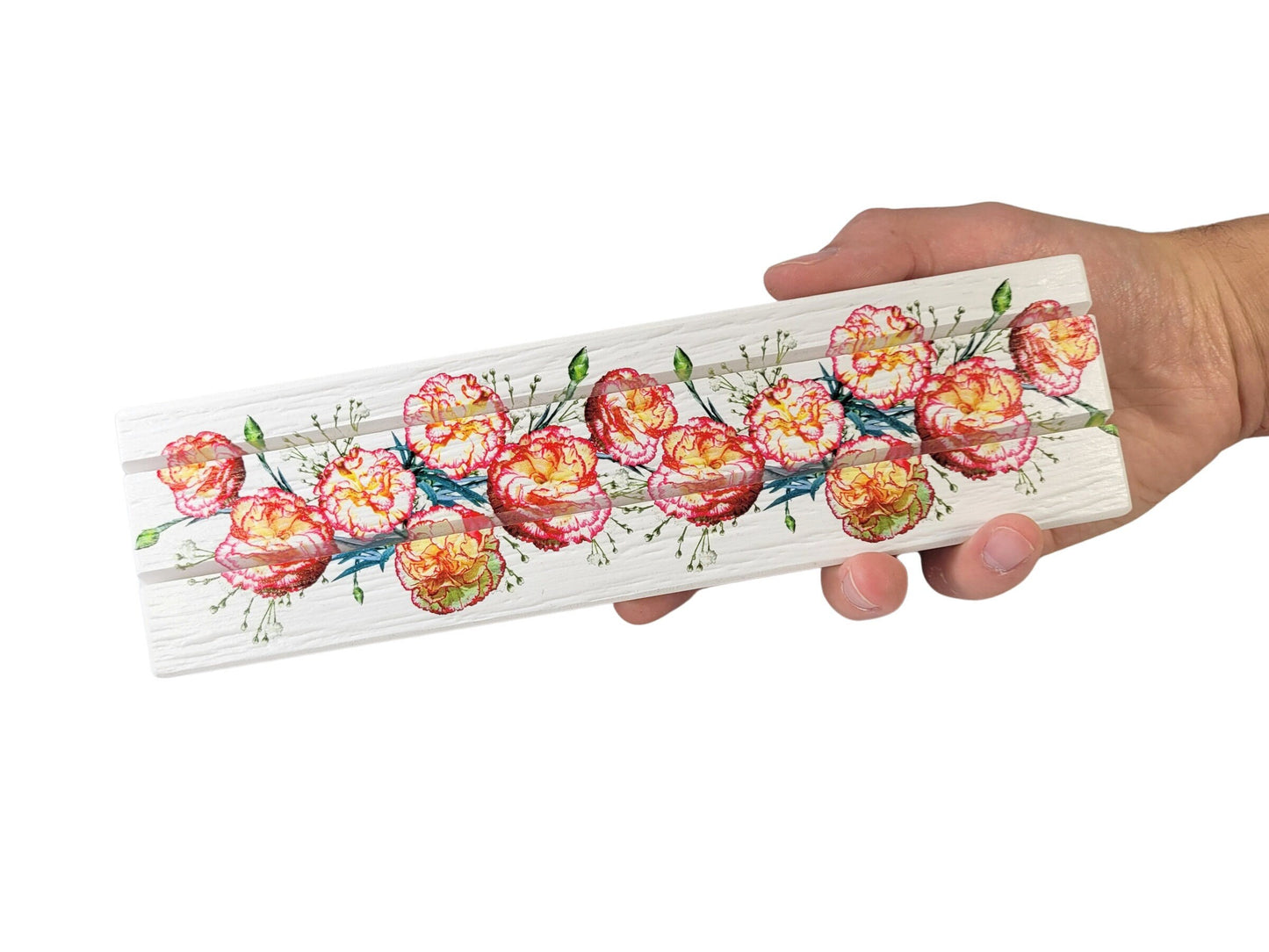 Cardholder for Mom! For playing card games, index cards, photos & more. Bottom reads, "A Mother is like a flower, beautiful and unique."