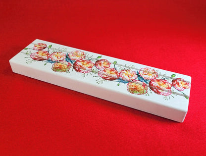 Cardholder for Mom! For playing card games, index cards, photos & more. Bottom reads, "A Mother is like a flower, beautiful and unique."