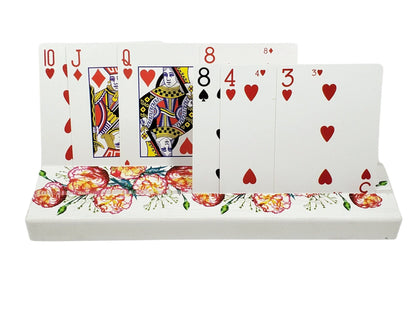Cardholder for Mom! For playing card games, index cards, photos & more. Bottom reads, "A Mother is like a flower, beautiful and unique."