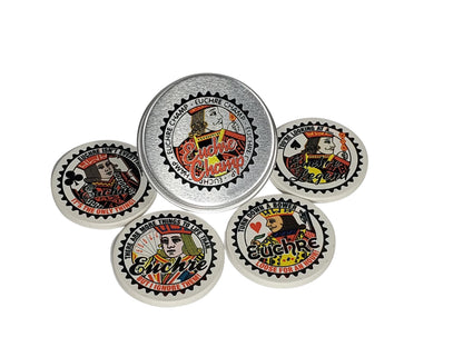 Euchre Champ Ceramic Poker Chips: Euchre Player Gift in Tin