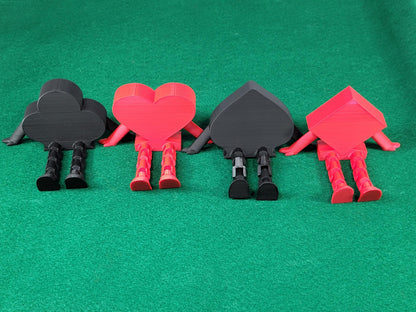 Articulated Playing Card Pip Figures: Desk Decor for Card Game Fans