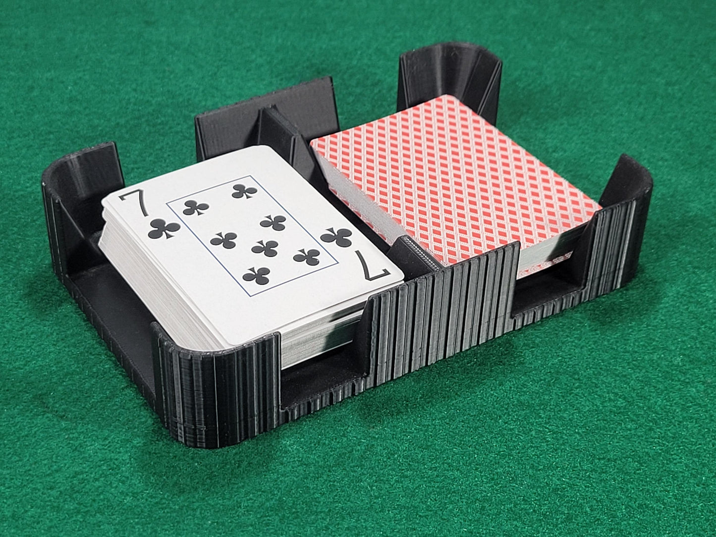 Pillared Design Two-Deck Card Tray: Clásico Brand, Plastic Playing Card Accessory