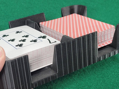 Pillared Design Two-Deck Card Tray: Clásico Brand, Plastic Playing Card Accessory