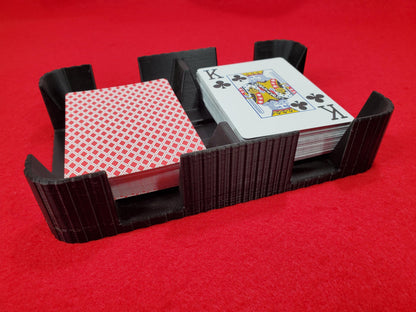 Pillared Design Two-Deck Card Tray: Clásico Brand, Plastic Playing Card Accessory