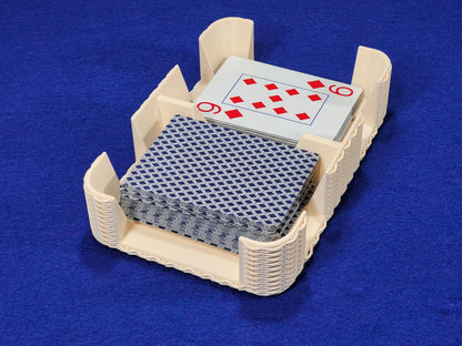 Basket Weave Design Two-Deck Card Tray: Clásico Brand, Plastic Playing Card Accessory