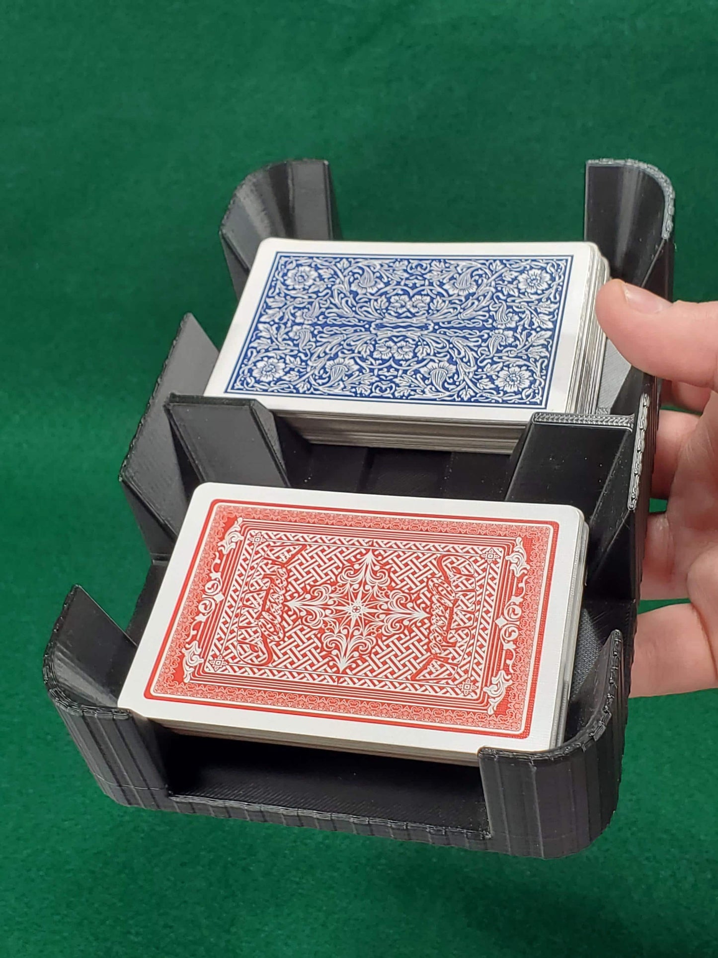 Pillared Design Two-Deck Card Tray: Clásico Brand, Plastic Playing Card Accessory