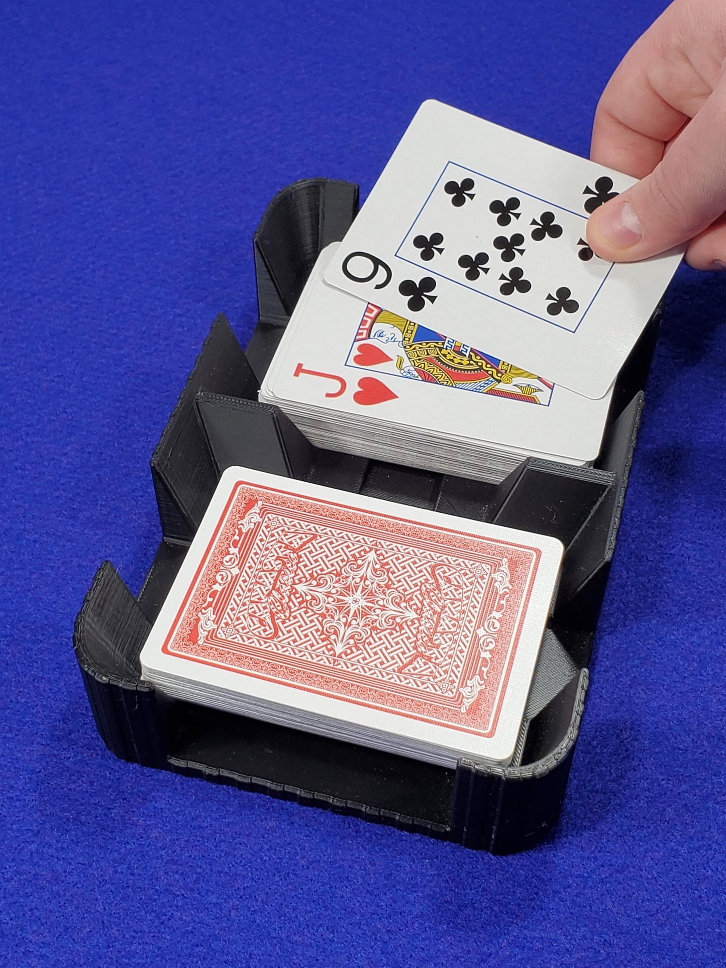 Pillared Design Two-Deck Card Tray: Clásico Brand, Plastic Playing Card Accessory