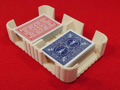 Basket Weave Design Two-Deck Card Tray: Clásico Brand, Plastic Playing Card Accessory