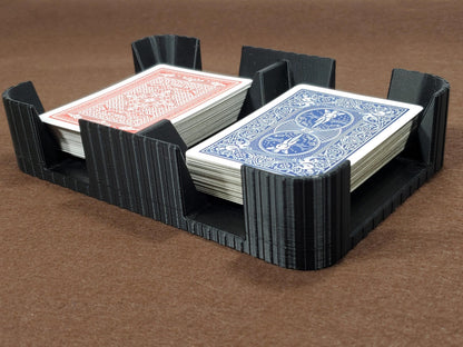 Pillared Design Two-Deck Card Tray: Clásico Brand, Plastic Playing Card Accessory