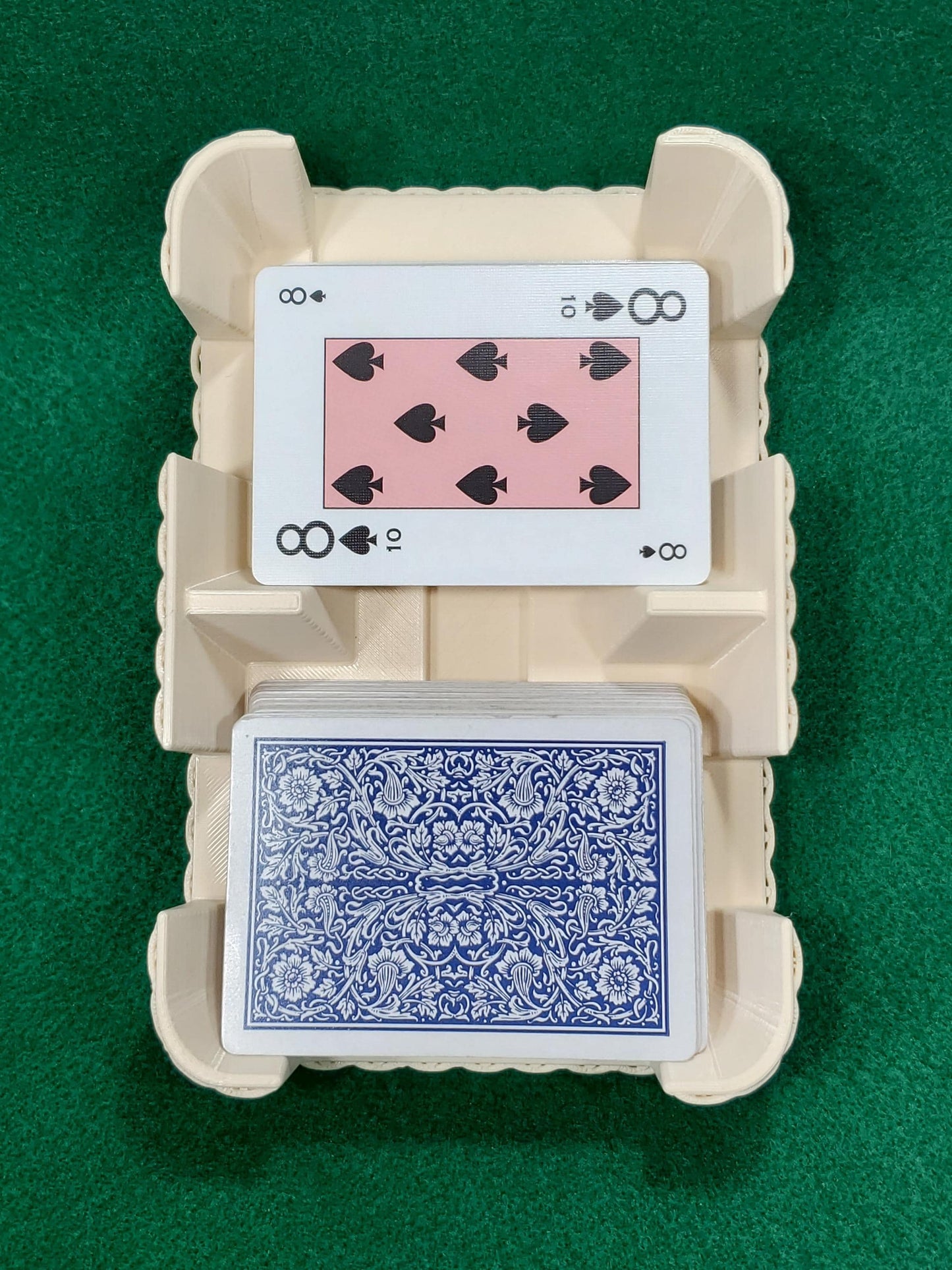 Basket Weave Design Two-Deck Card Tray: Clásico Brand, Plastic Playing Card Accessory