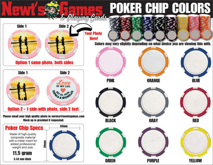 Personalized Wedding Poker Chips: Photo Engagement Announcement - Pack of 12