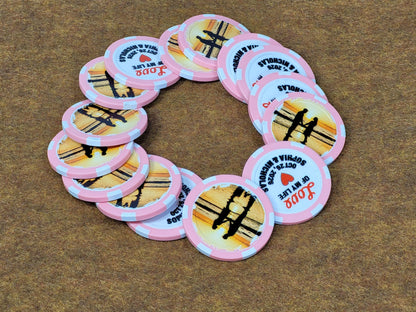 Personalized Wedding Poker Chips: Photo Engagement Announcement - Pack of 12