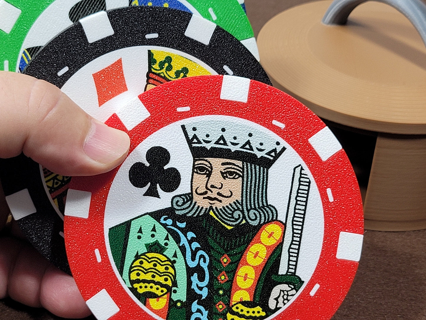 Casino Poker Chip Coasters: Playing Card - Jacks, Queens, Kings