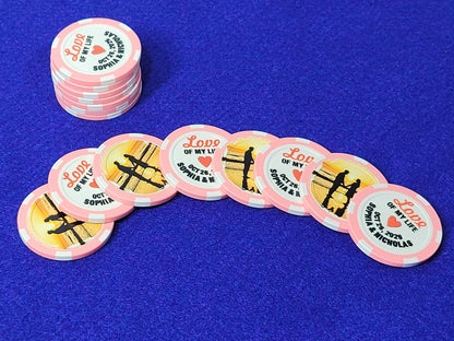 Personalized Wedding Poker Chips: Photo Engagement Announcement - Pack of 12